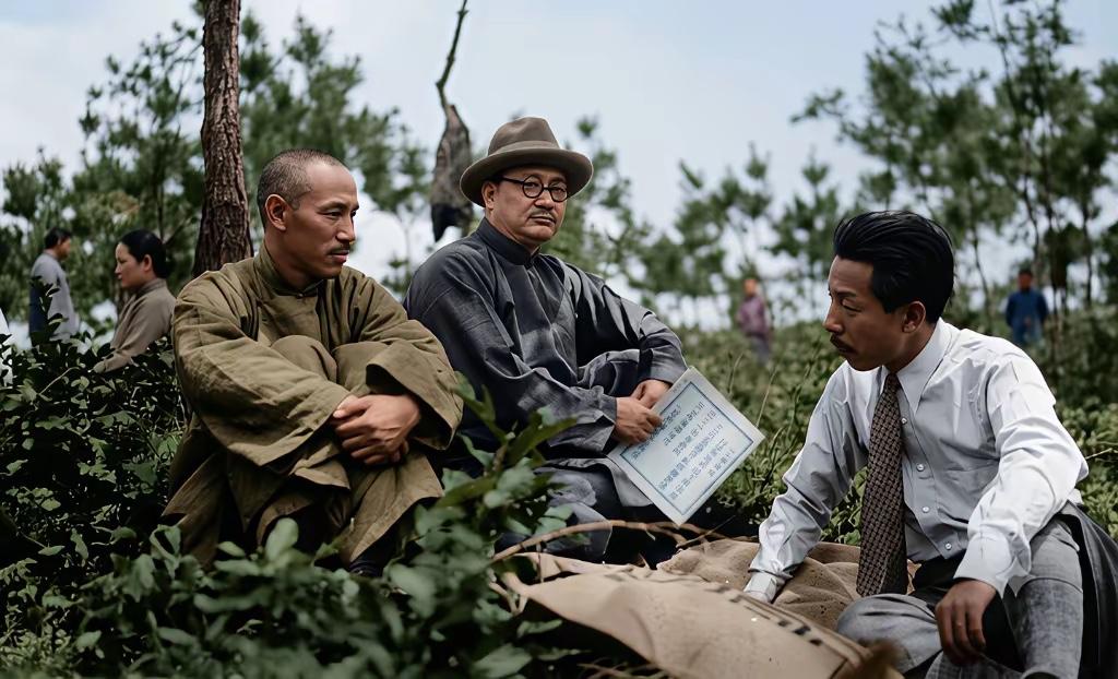 1931年7月，地点江西庐山，蒋介石和自己心腹之人一起上庐山赏景，一边商议军事要