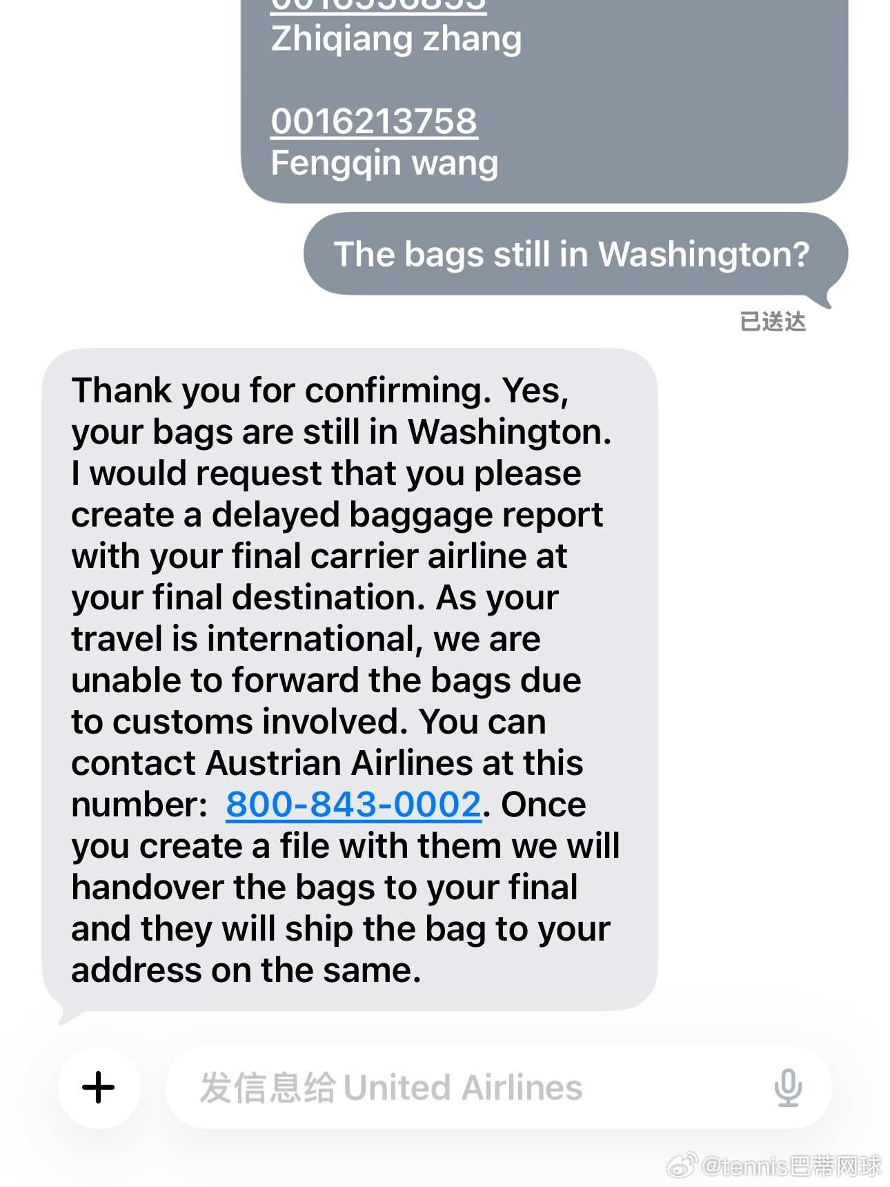 张帅🇨🇳也碰到了行李滞留张帅ig发文求助：“美国联合航空，奥地利航空麻烦