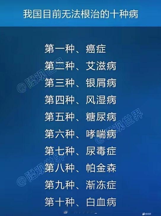 原来还有这么多病是无法治疗的​​​