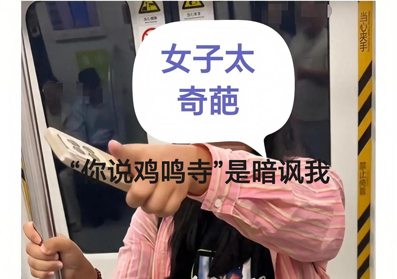 一女子听到他人说“到了鸡鸣寺”破防了，指着人就破口大骂，认为是在暗讽她，还对一男