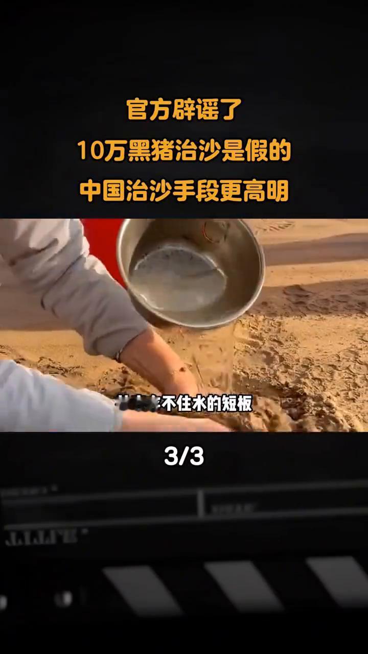 官方辟谣了，10万黑猪治沙是假的，中国治沙手段更高明。中国黑科技是怎么治沙的？