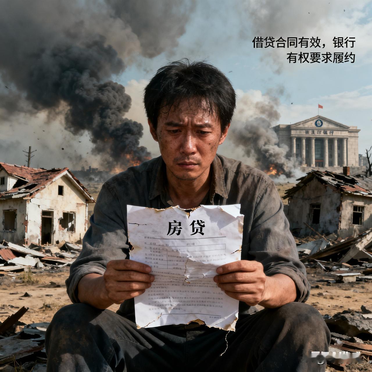 假如爆发战争，你贷款买的房子被炸塌了，你还会继续还房贷吗？从法律和合同角度看，