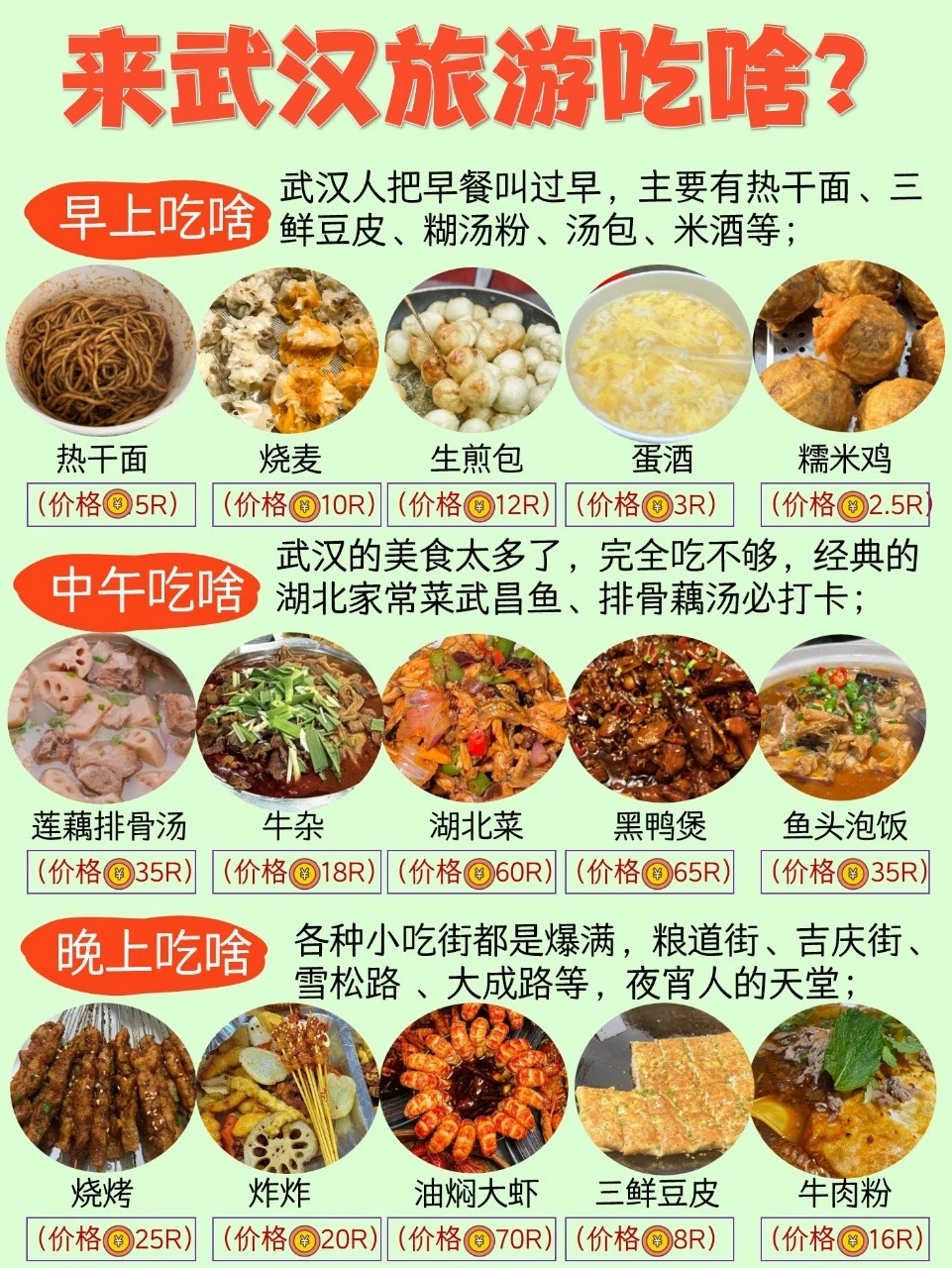 汉有哪些美食？18种美食解决早中晚三餐