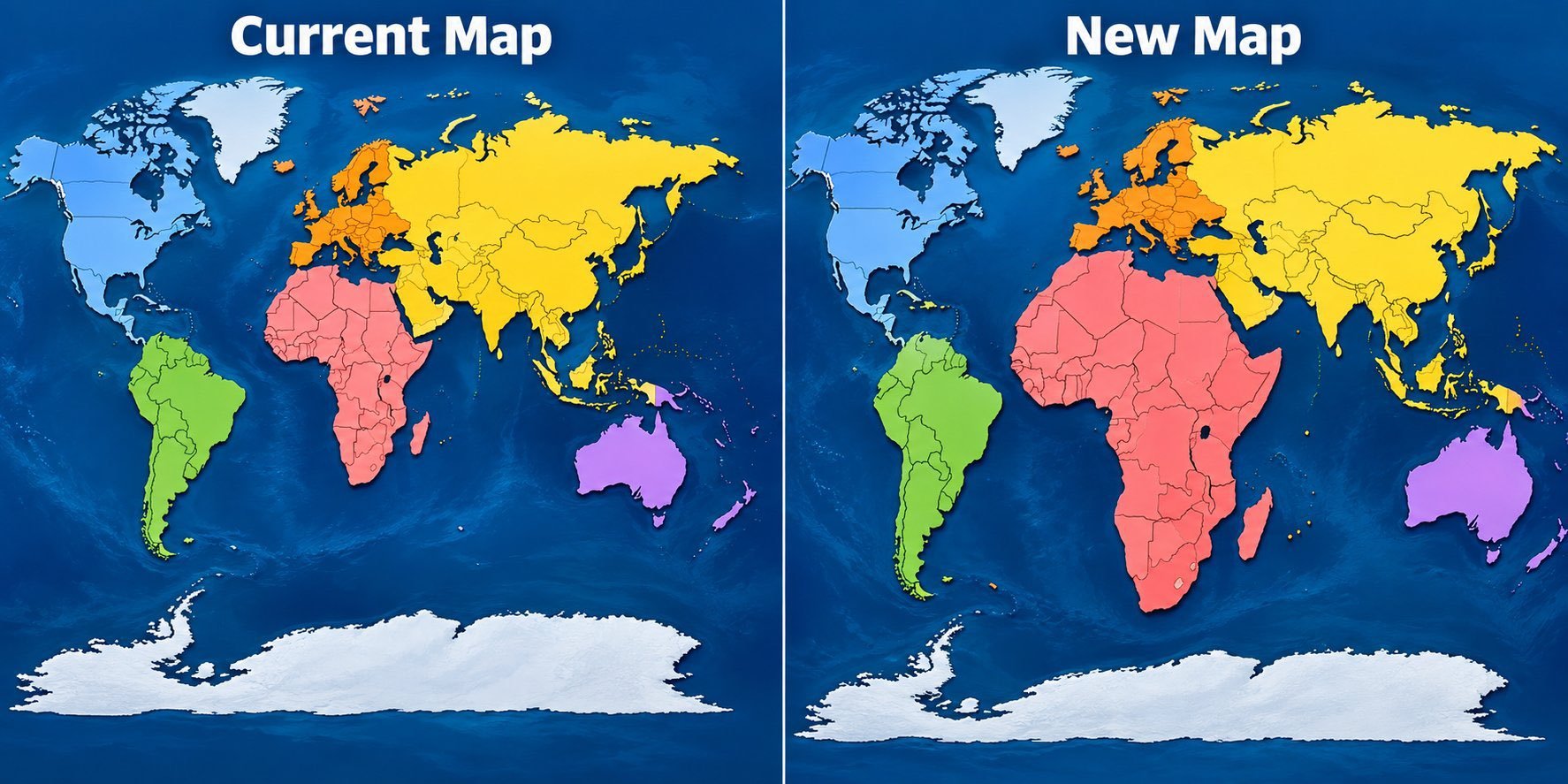 联合国发布了新版世界地图，大家看出来什么区别了吗​​​