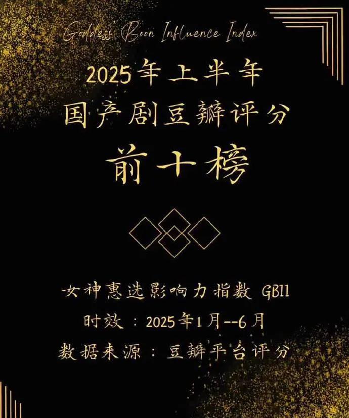 2025年上半年国产剧豆瓣评分前十榜，有没有你追过的？檀健次