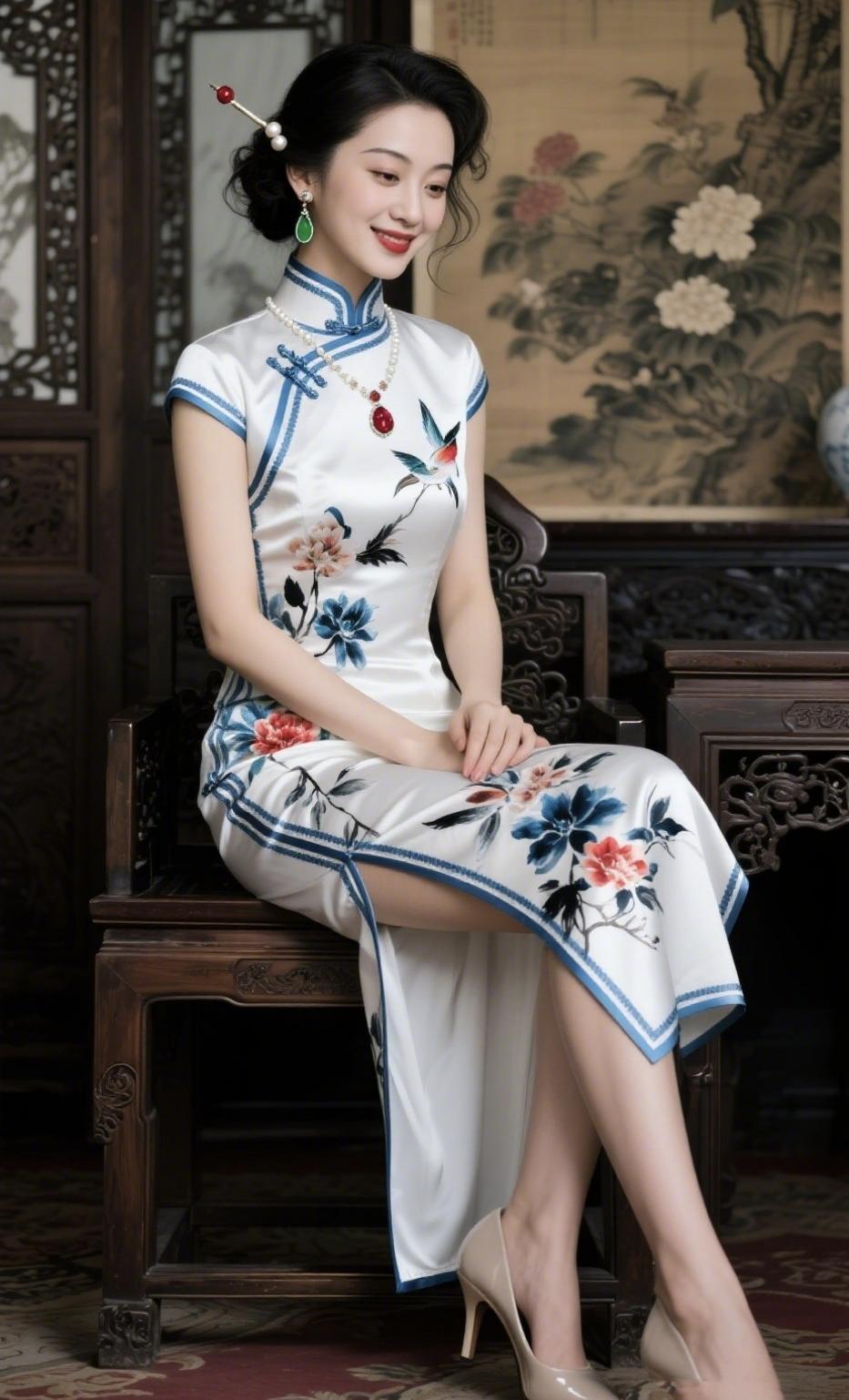 《不必复古，我即风情》不必追摹旧岁的光影我身着旗袍，自成风景盘扣轻系，