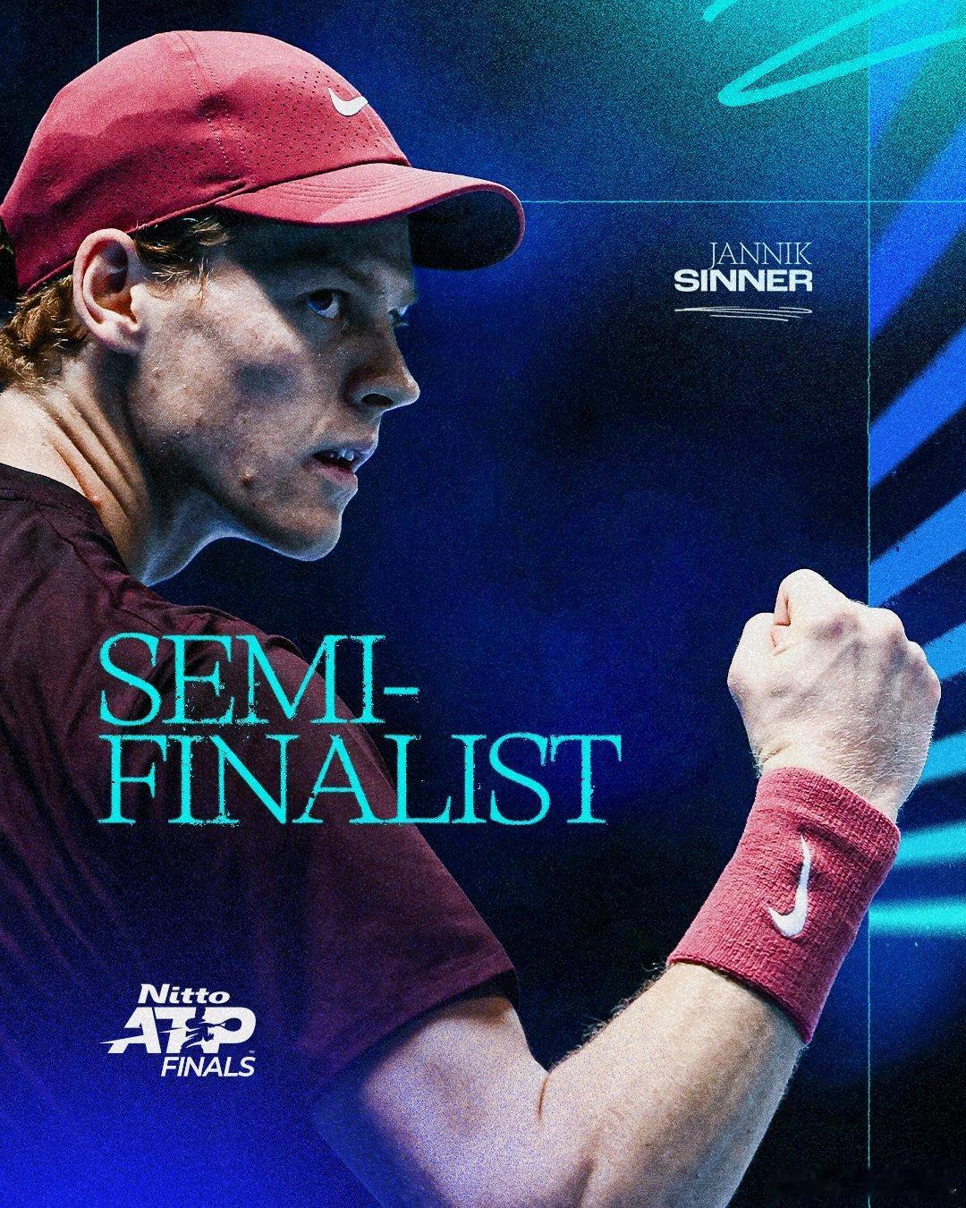 辛纳锁定四强席位💪日东比约·博格组，卫冕冠军辛纳以6-46-3战胜两届赛会