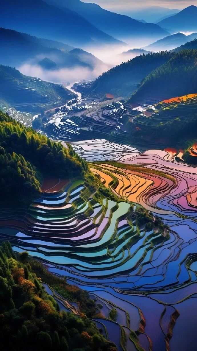 层峦叠嶂，秋色乍现…​​​
