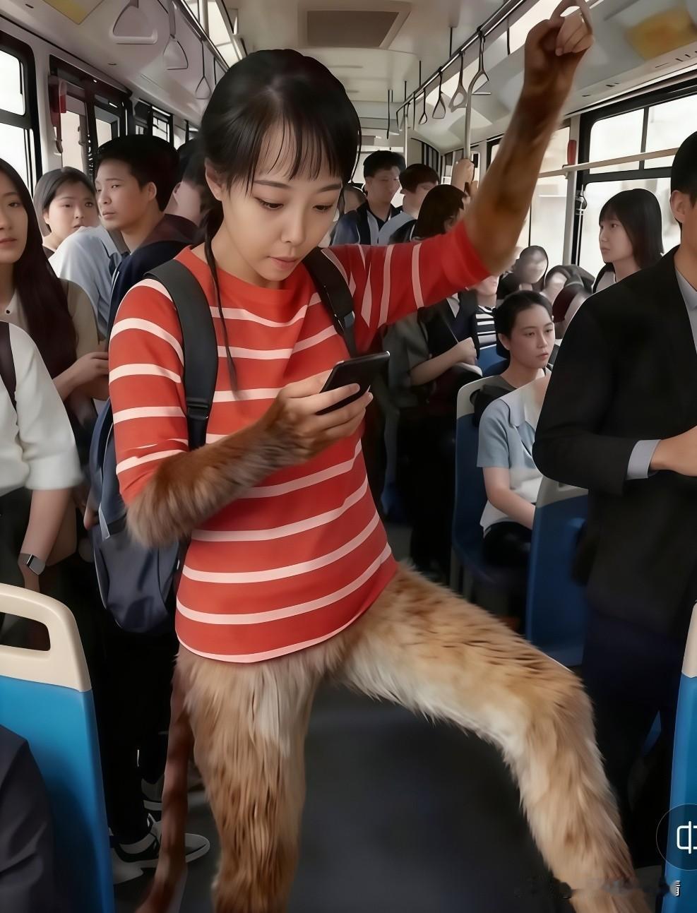 如今的穿搭潮流，总让人恍惚间觉得在往原始感靠拢，直到看见这位美女的造型，才算真正