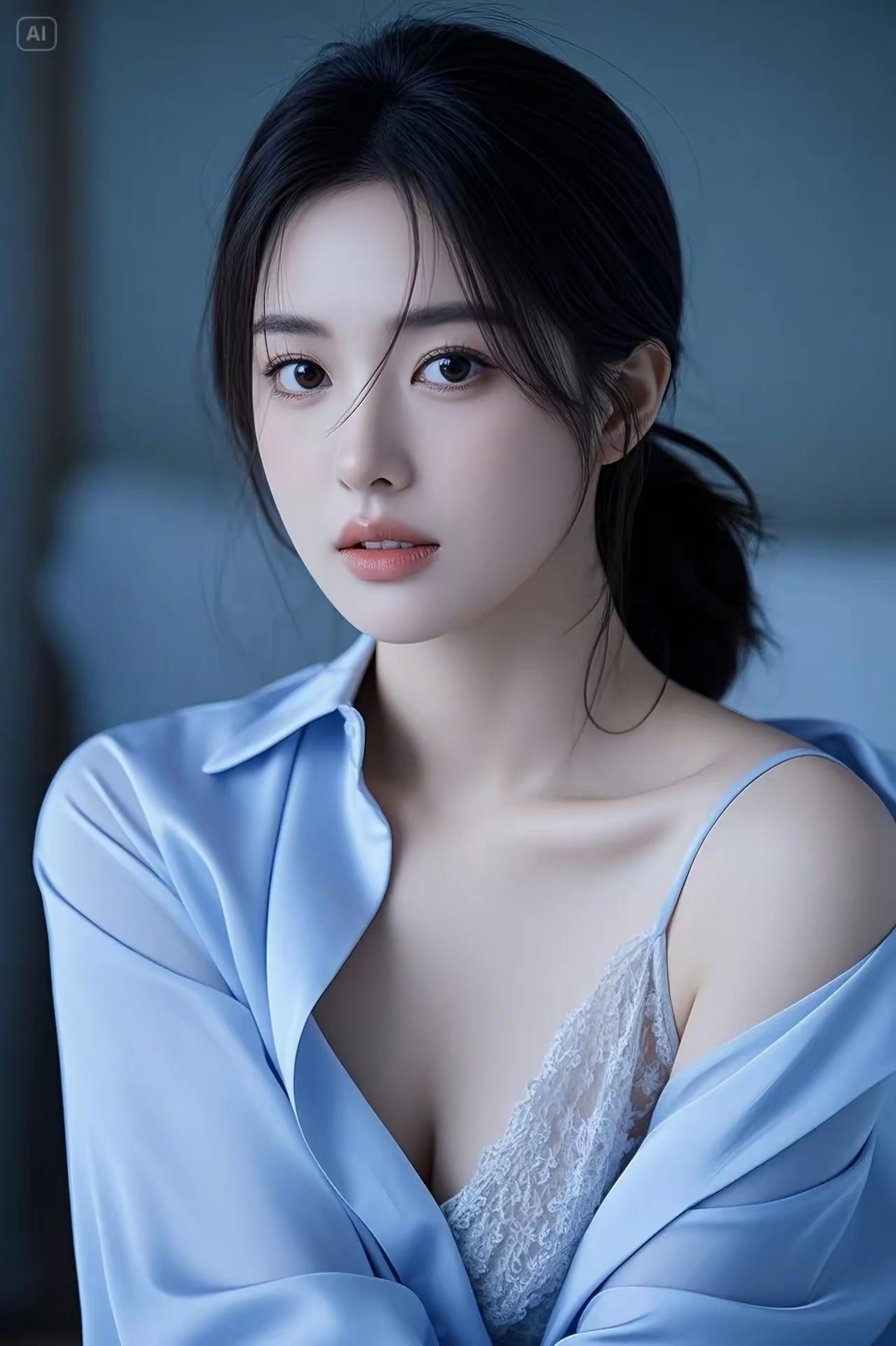 皮肤状态自然，有小瑕疵而非完美无瑕。
