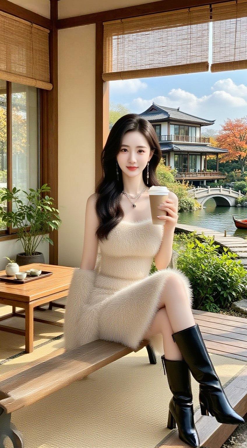 午后，轻纱裙摆，咖啡相伴，悠然自得。