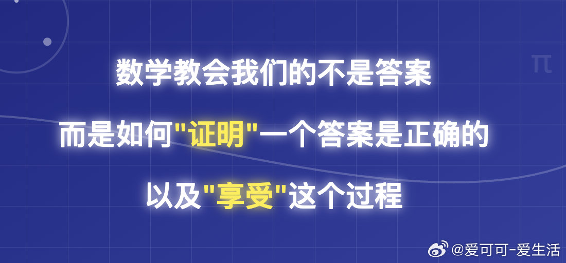 “数学教会我们的不是答案，而是如何‘证明’一个答案是正确的，以及‘享受’这个过程
