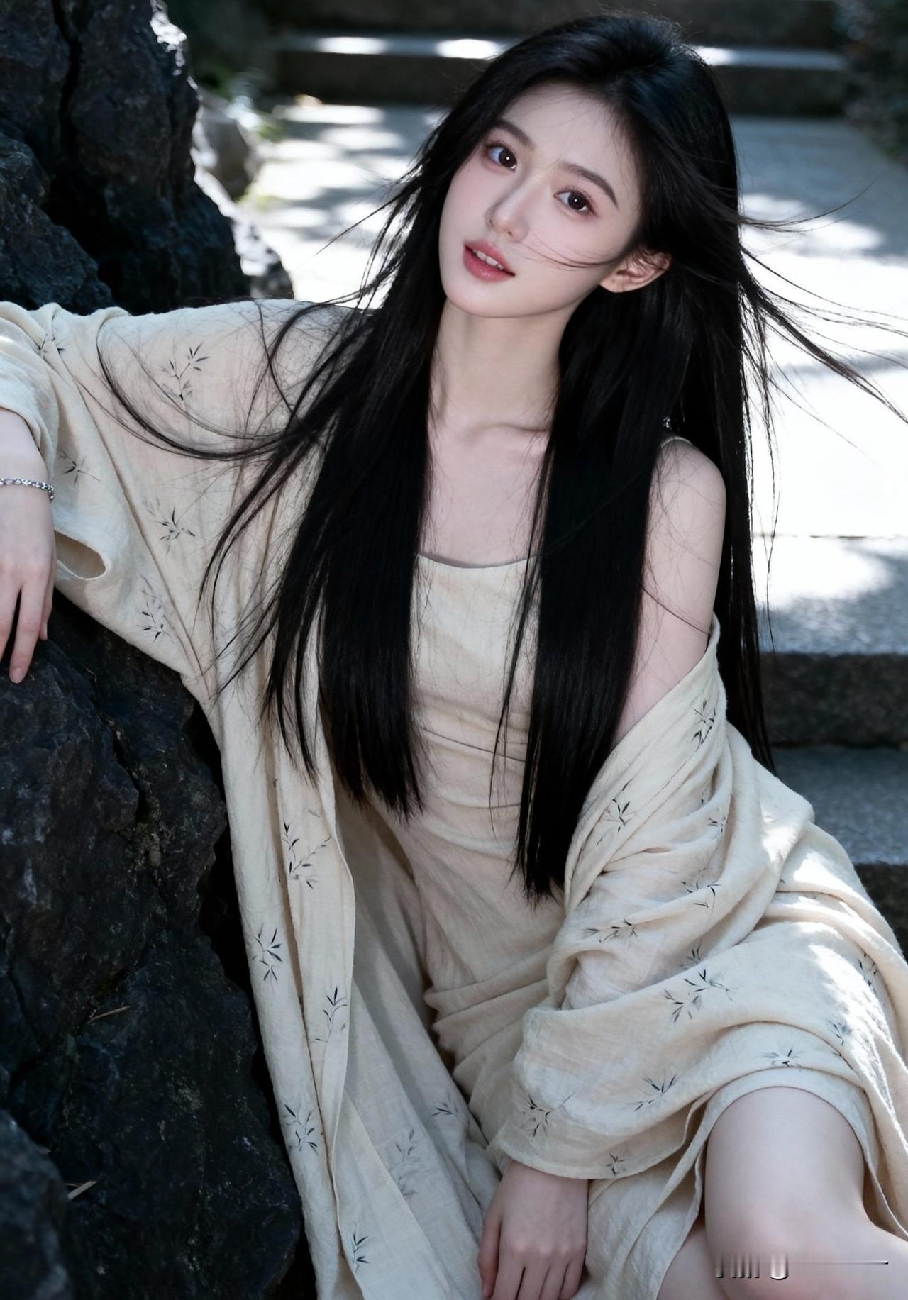 风吹长发，古韵悠长。