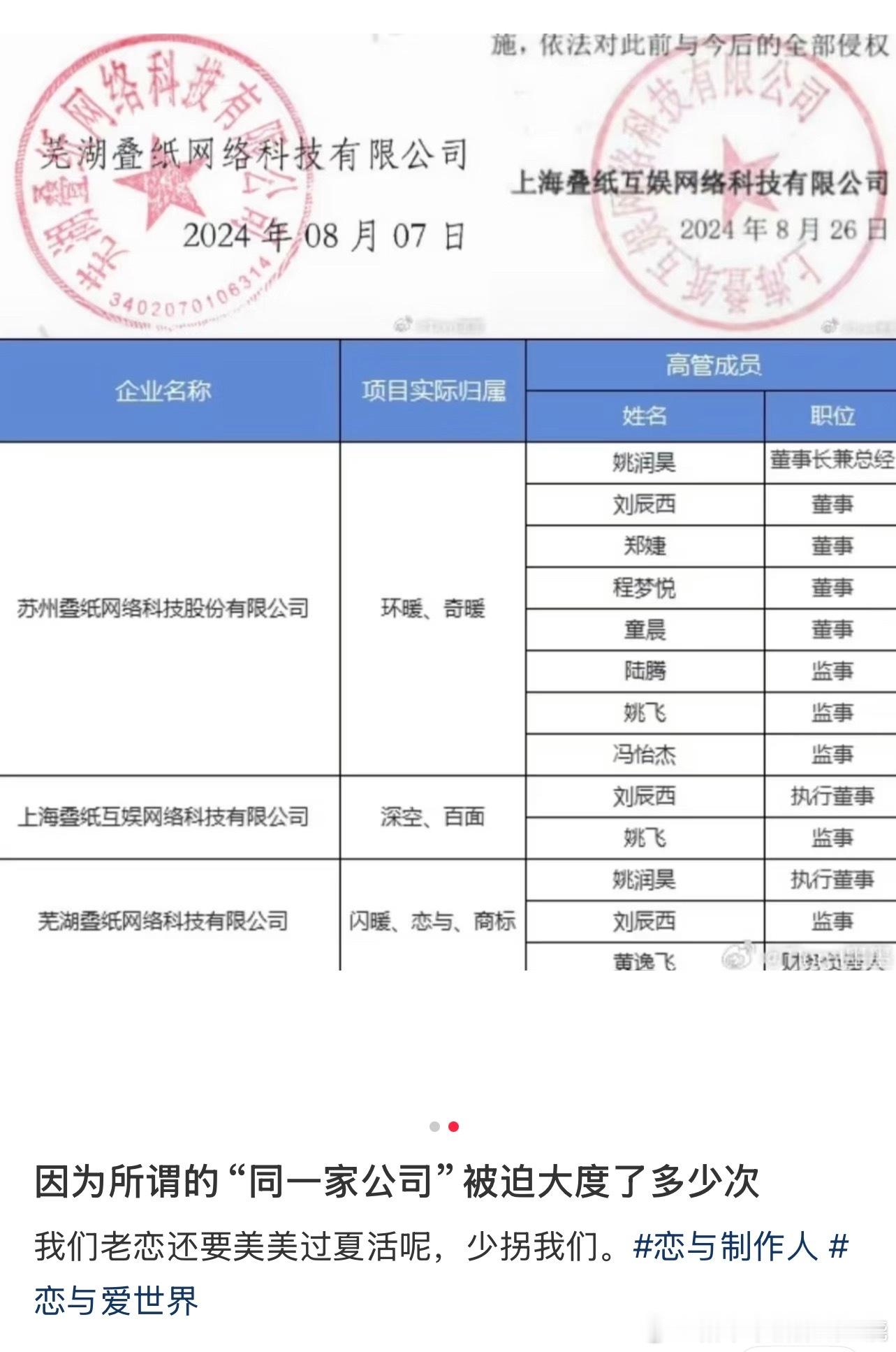 原来，在粉丝看来，这种同一个法人同一个股东，虽然注册多个子公司是为了吃地区的税收