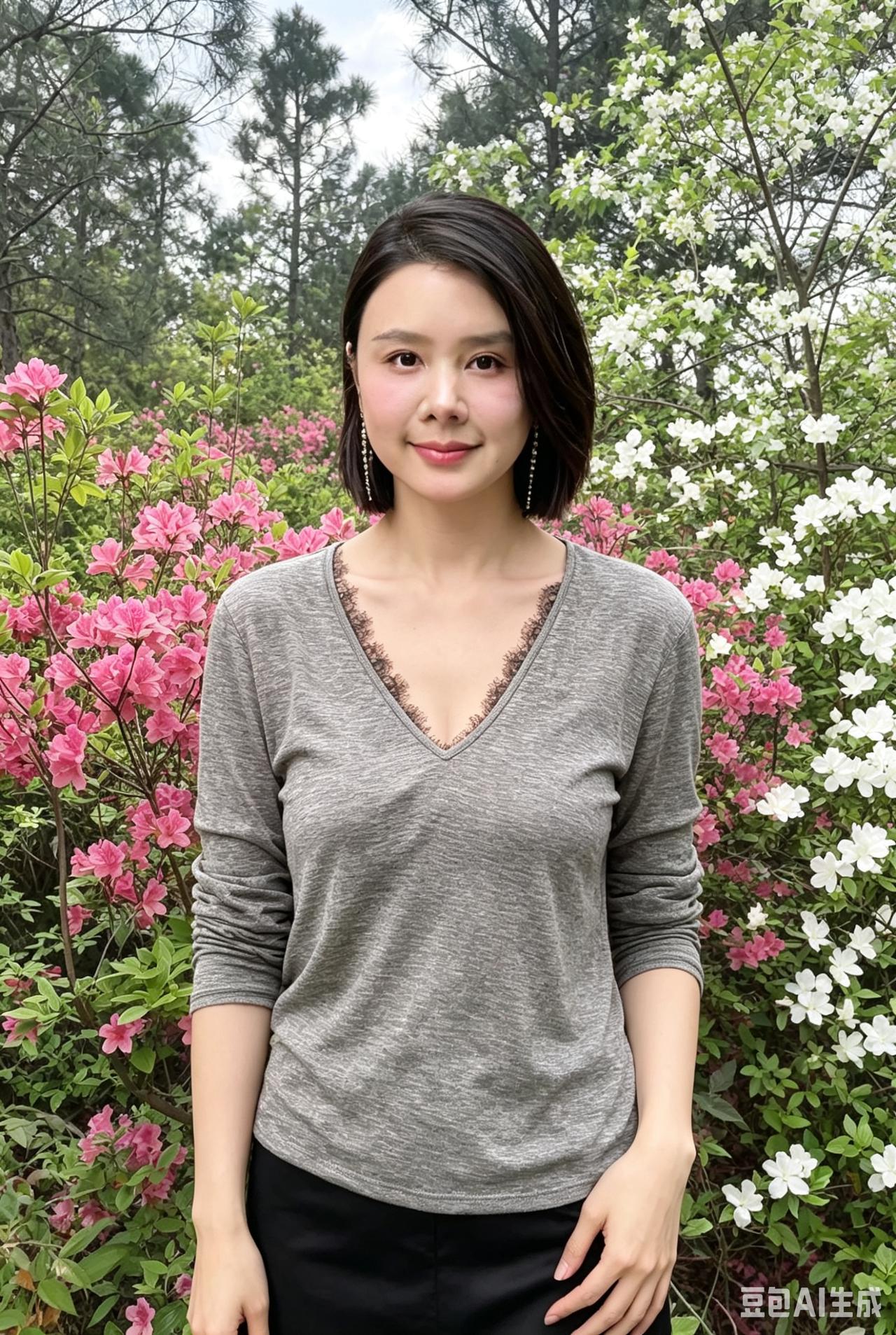 风穿过松林携来漫山杜鹃的香你站在花海中央眉眼温柔把整个春天都点亮~