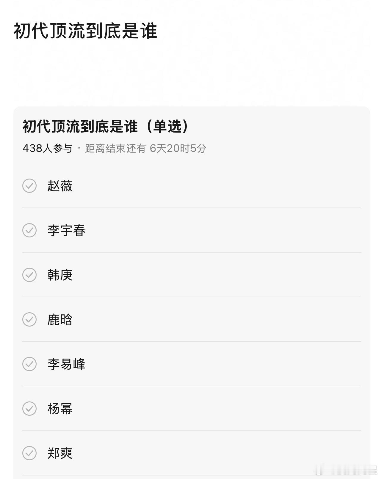 同好奇，初代顶流是谁？​​​