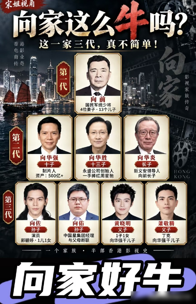 向太亲口承认：这辈子只认过两个干儿子，其中一个就是萧敬腾。当年向华强过65岁生日，向太为了请萧敬腾来