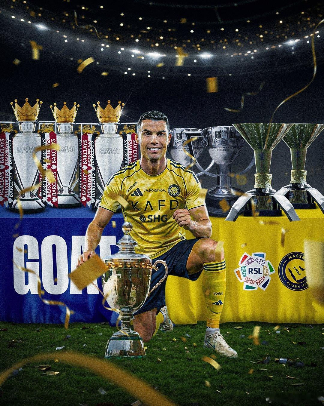 人生赢家👏C罗已经在4️⃣个不同的国家赢得联赛冠军🏆🌍沙特联赛🆕🏆英