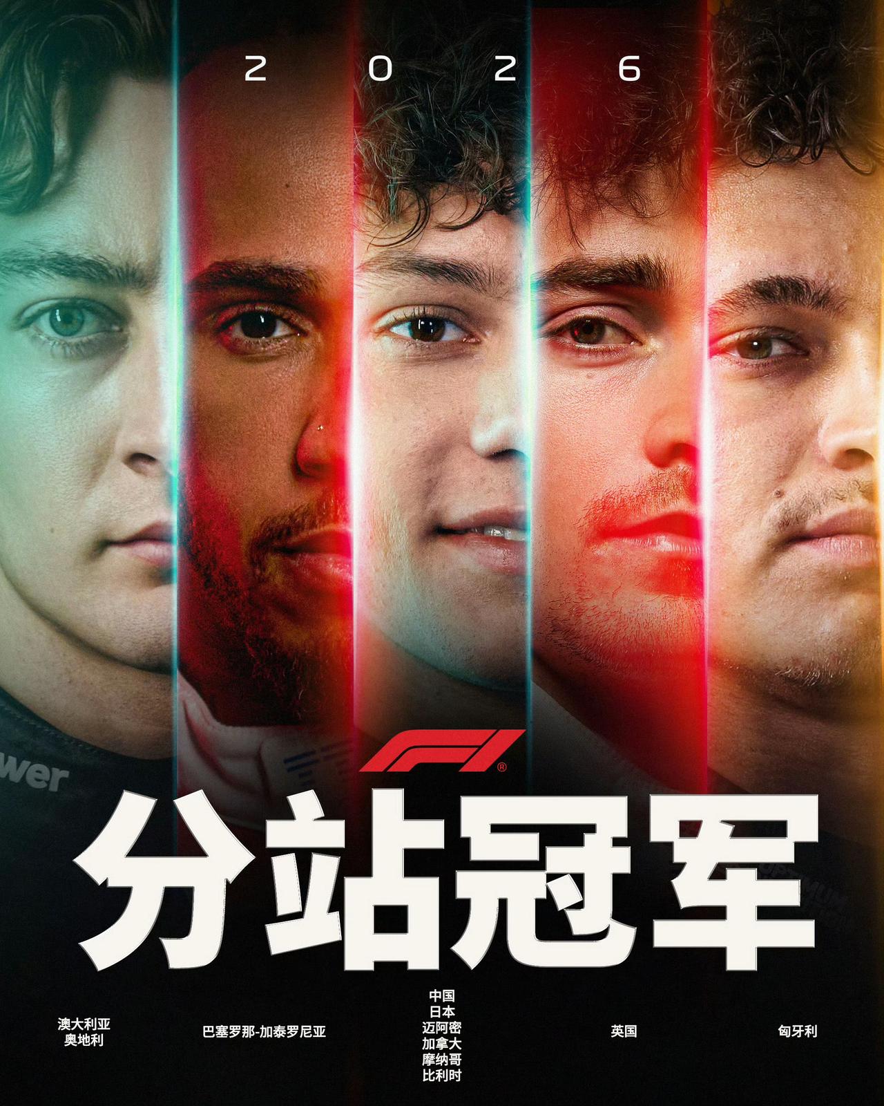 2026F1赛季过半，11站产生了5个冠军，来自三家车队。安东内利：独揽5站冠