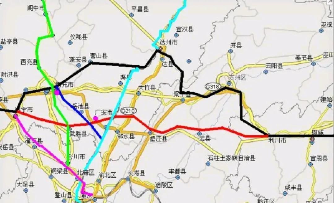 四川广安铁路能不能不要南充弯！四川铁路的资阳弯大家都知道，现在四川铁路不管是成都
