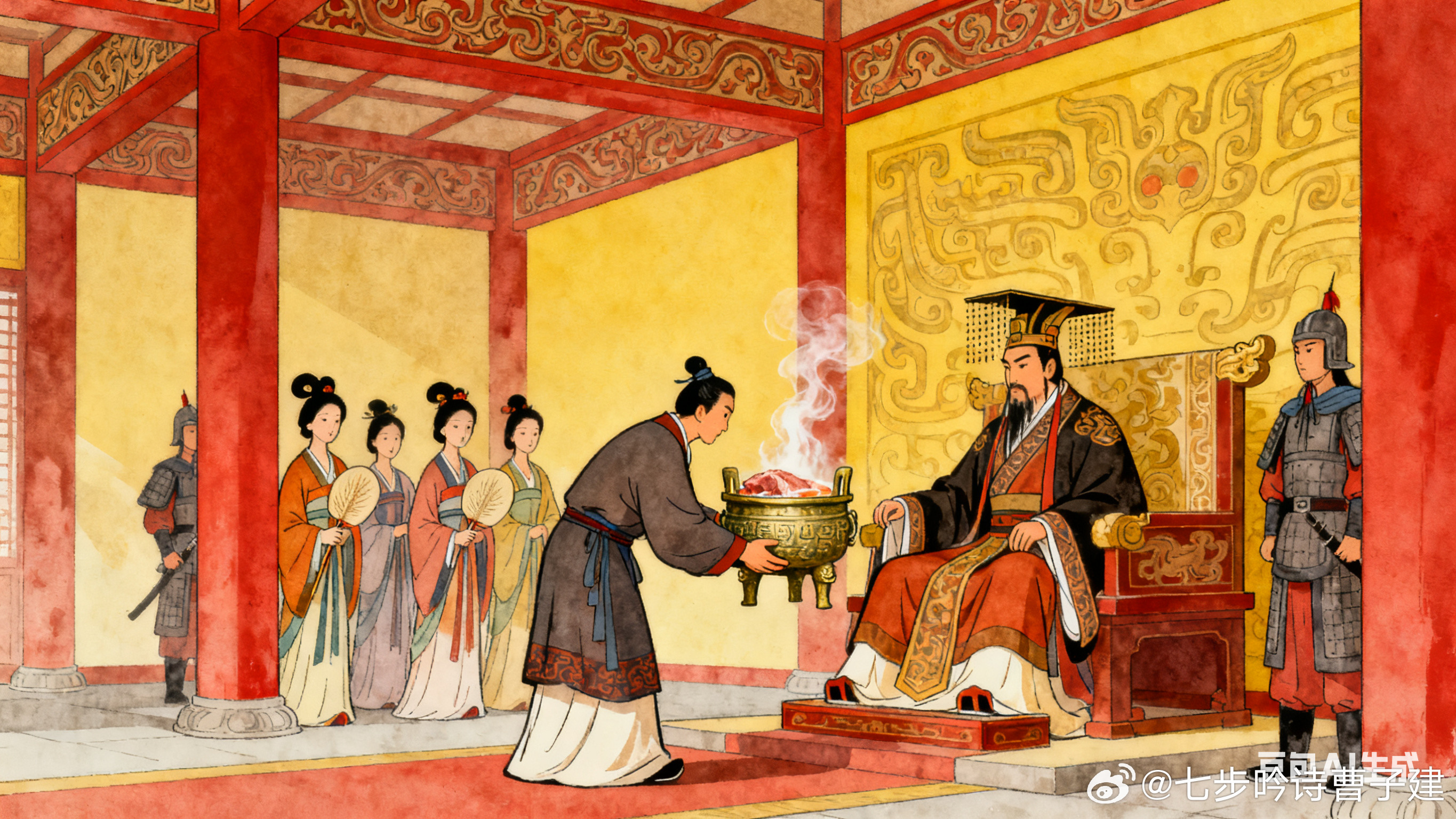 春秋战国时期，晋文公与介子推君臣互助的故事令人感动，在深山老林介子推割下自己的大