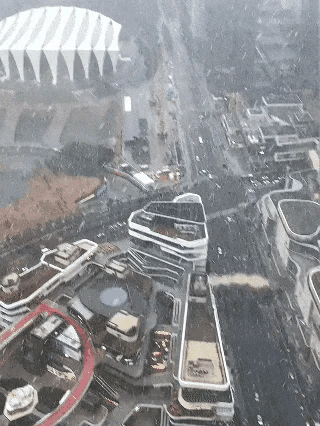 上海人的仪式感。2月6日，风雨交加，南京路上却一派喧嚣。有人穿着厚羽绒服，有人