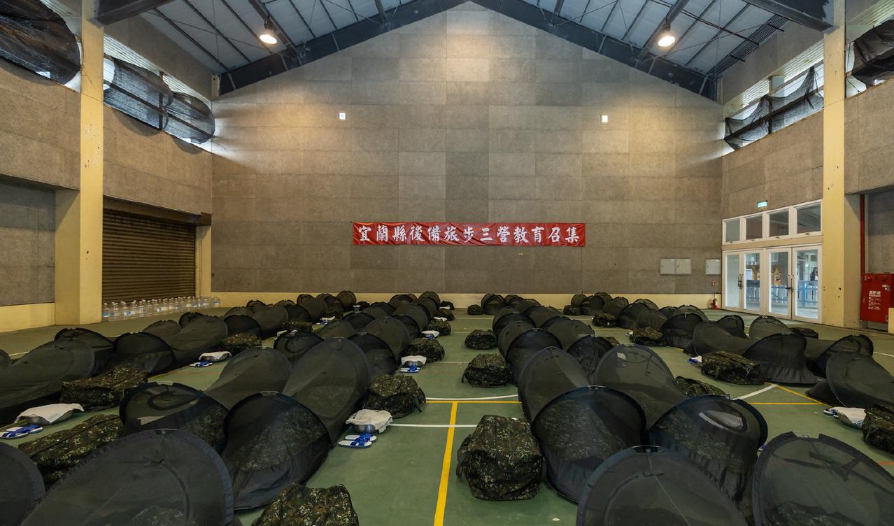 伪台陆军“宜兰县后备旅步兵第3营”进行教召训练，近来该旅已进行了无人机、城市防御