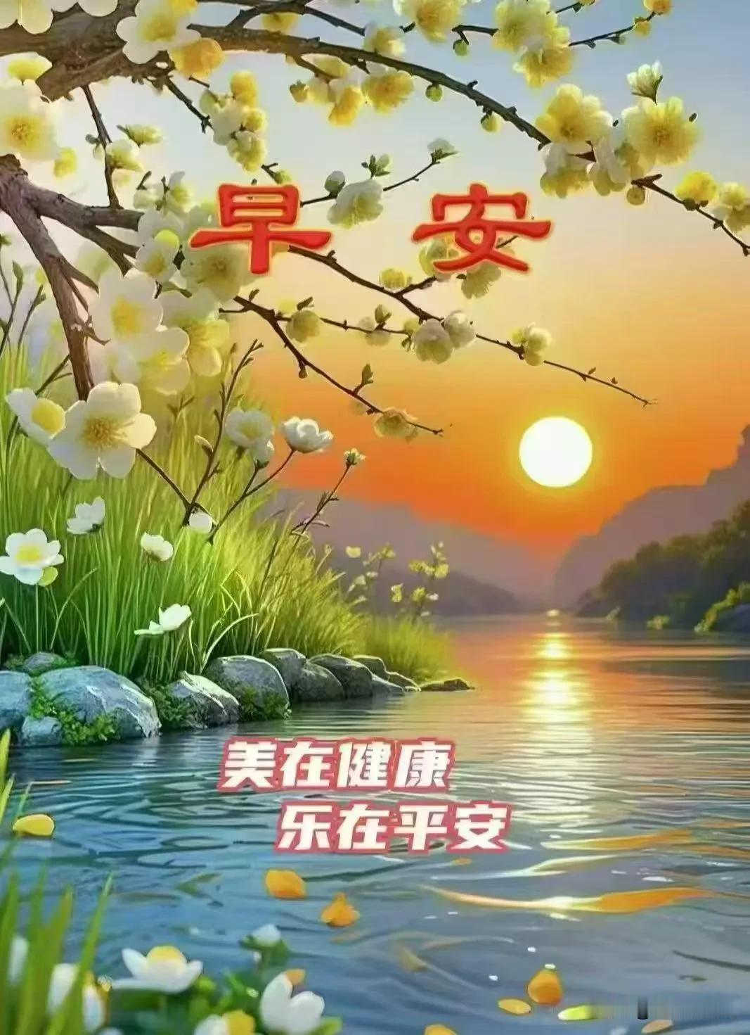 清晨道一声安好，愿你三餐温暖，笑意常在。