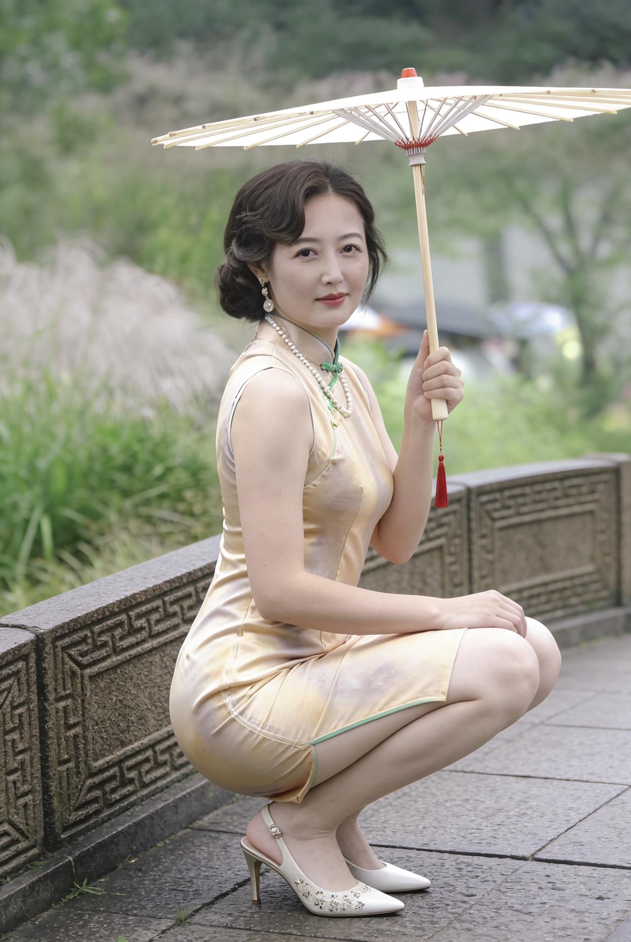 分享我这周有趣的事：最开心的事，是鼓起勇气穿了喜欢的旗袍去拍外景。当指尖碰