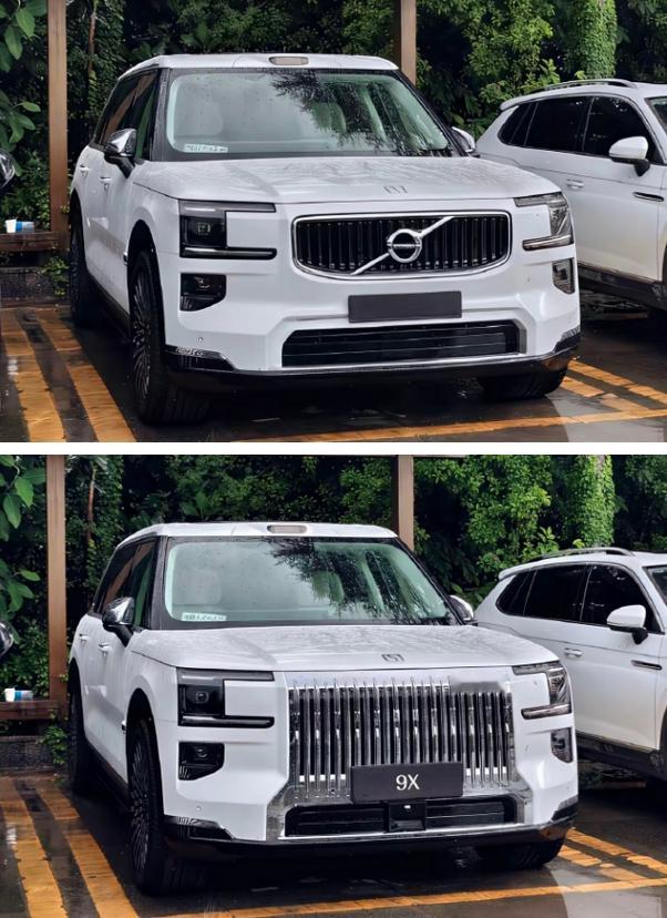 谁搞的？过分了嗷！这张图是P过的。原图是极氪9X，车头标有“9X”字样。第二张