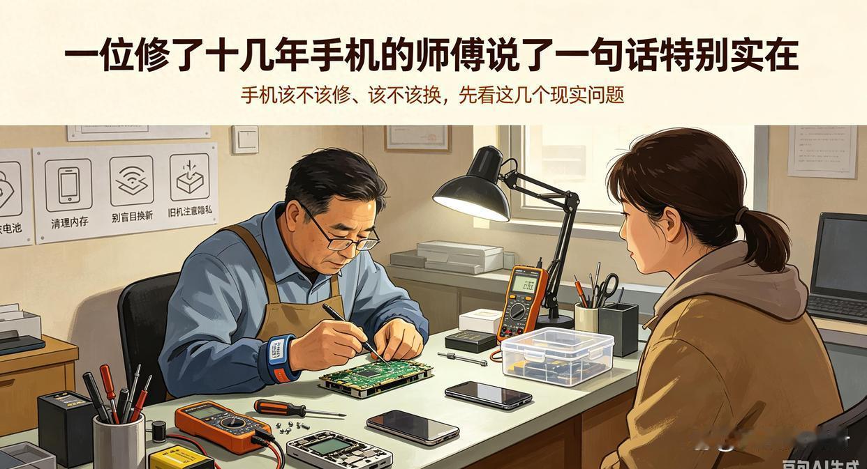 修手机十几年的师傅说得很实在：普通人真没必要年年换新机很多人换手机，理由其实