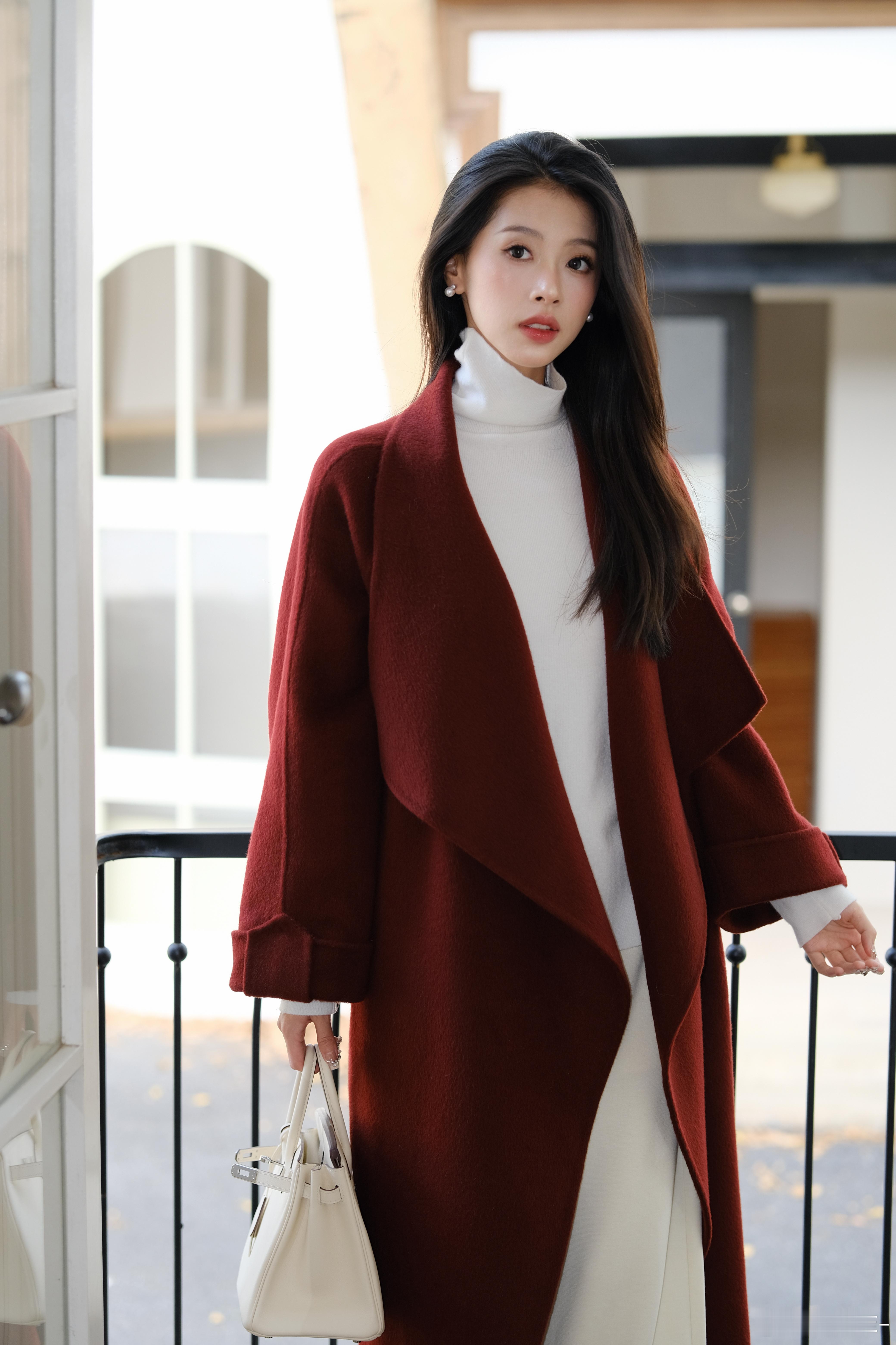 冬款终于上啦！🎄绵羊毛+山羊绒的圣诞氛围红色大衣暖暖的很贴心