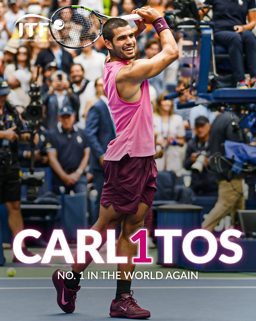 CARL1TOS🔝🤩凭借大满贯第六冠，阿尔卡拉斯自2023年9月后，再度登顶