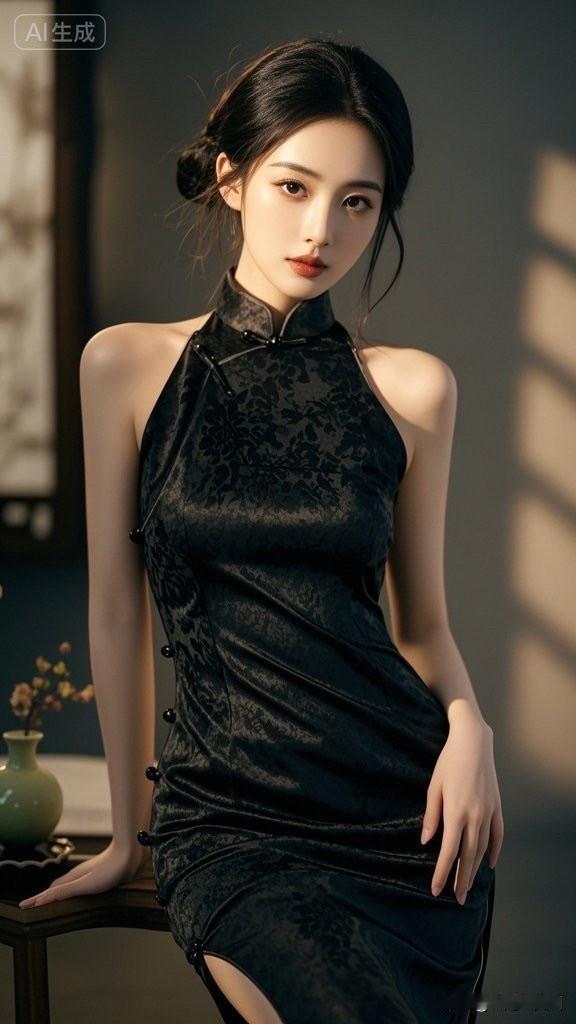 温柔古典美人，一袭白衣，宛如画中仙子。