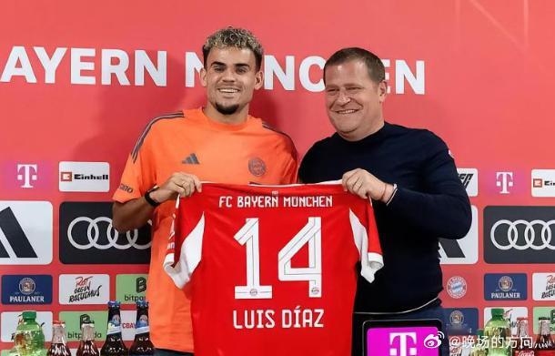 德媒：迪亚斯加盟后，拜仁在哥伦比亚市场的球衣订单增长400%据获悉，自迪亚斯转会