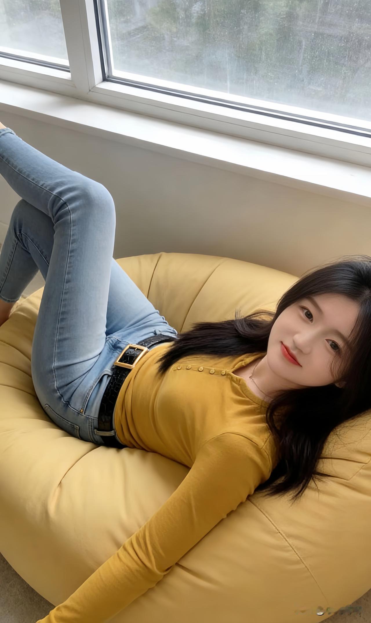 不用追赶时间，不用回复消息，不用扮演任何角色。阳光透过薄纱窗帘温柔地漫进来，牛仔