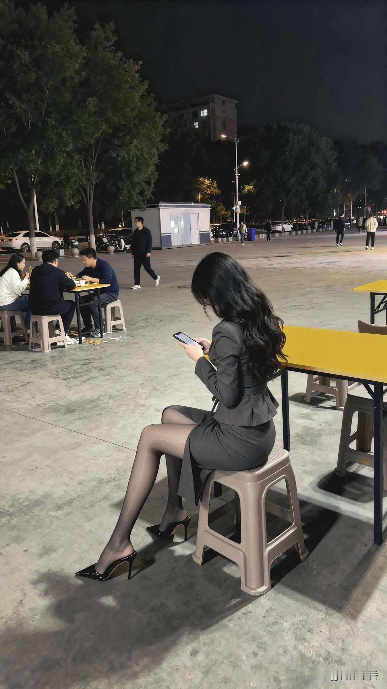 灯火阑珊处，独坐思悠哉。