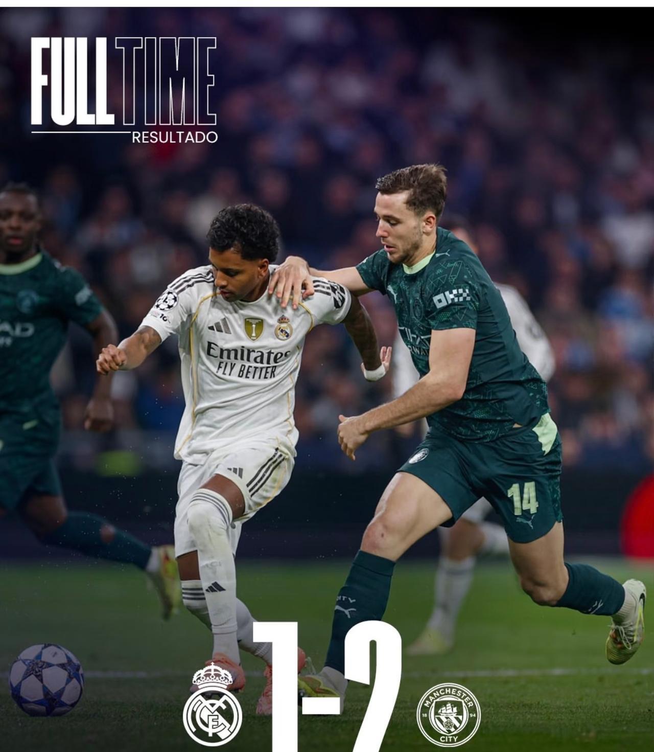 皇马1-2曼城，皇马仅3人表现出色或合格！罗德里戈卡雷拉斯库尔图瓦李哥打