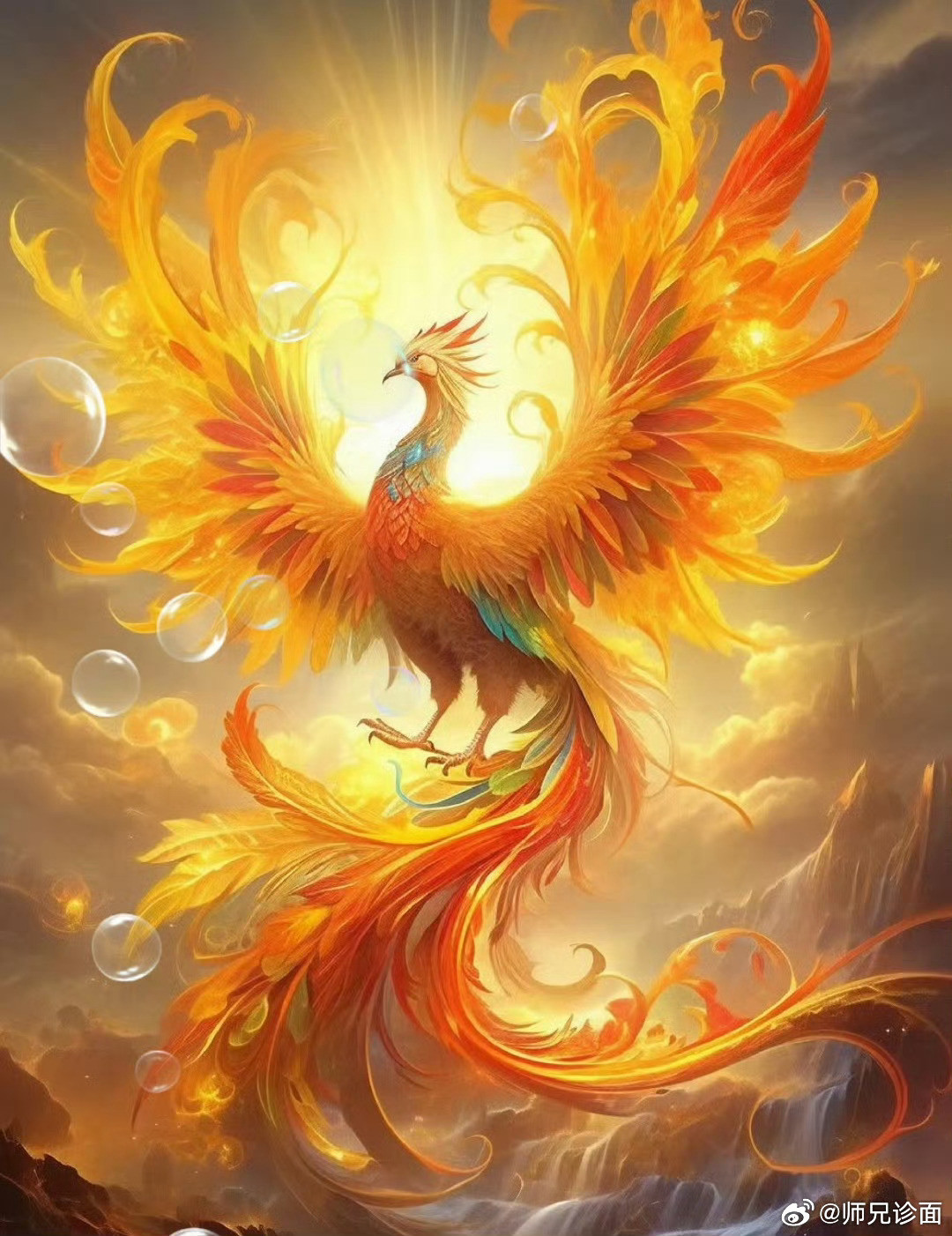 凤凰，代表着涅槃重生了。涅槃以后内心会变得丰盈，表面冷静，充满正能量，所有的好事