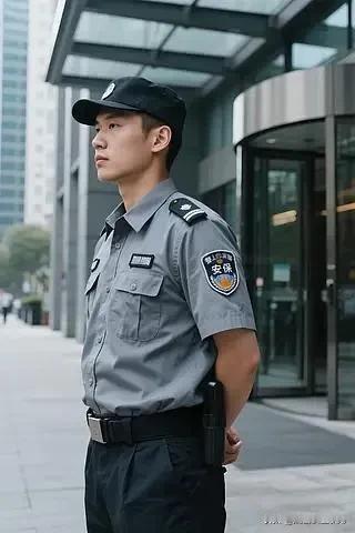 晚上下楼遛娃，碰巧遇见了以前同事的老公，他穿着保安服，在我们小区做保安。说真