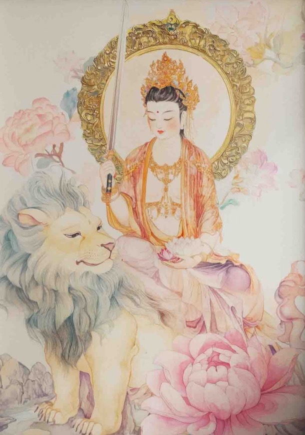 🪷文殊菩萨的智慧，核心就是：慧剑斩纠结，妙观破妄想人生不怕想不通，就怕不愿醒。