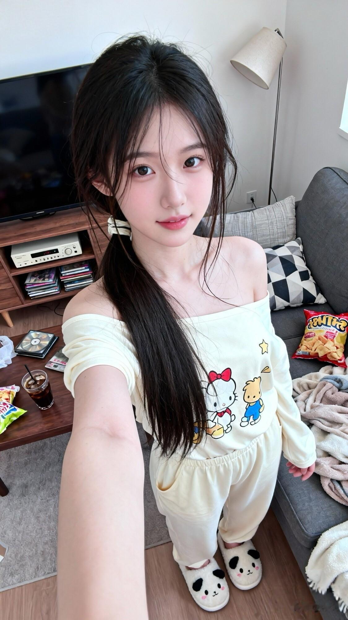 静坐观猫影，悠然自得间。