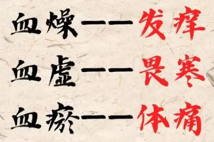 血燥发痒，血虚怕冷，血瘀多痛！1、血燥——发痒因为皮肤是咱们身体最大的组织