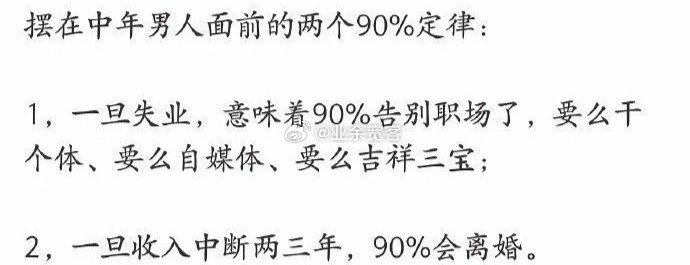 摆在中年男人面前的两个90%定律