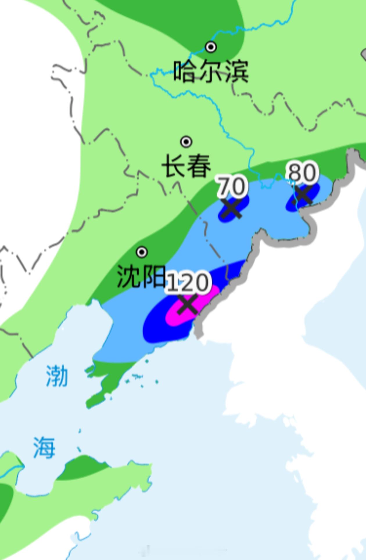 气象观察团今天，副高北侧的辽宁附近，降雨很强啊，橙红波不少，还混合有中尺度对流