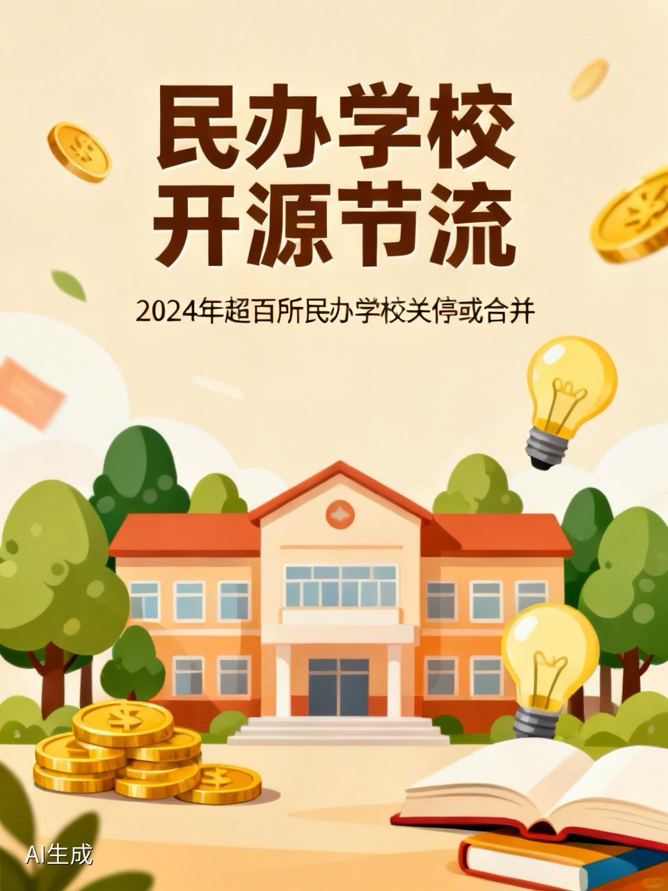 现在的民办学校，要开源，更要节流生源断崖、学费限涨、成本飙升，2024年，全国