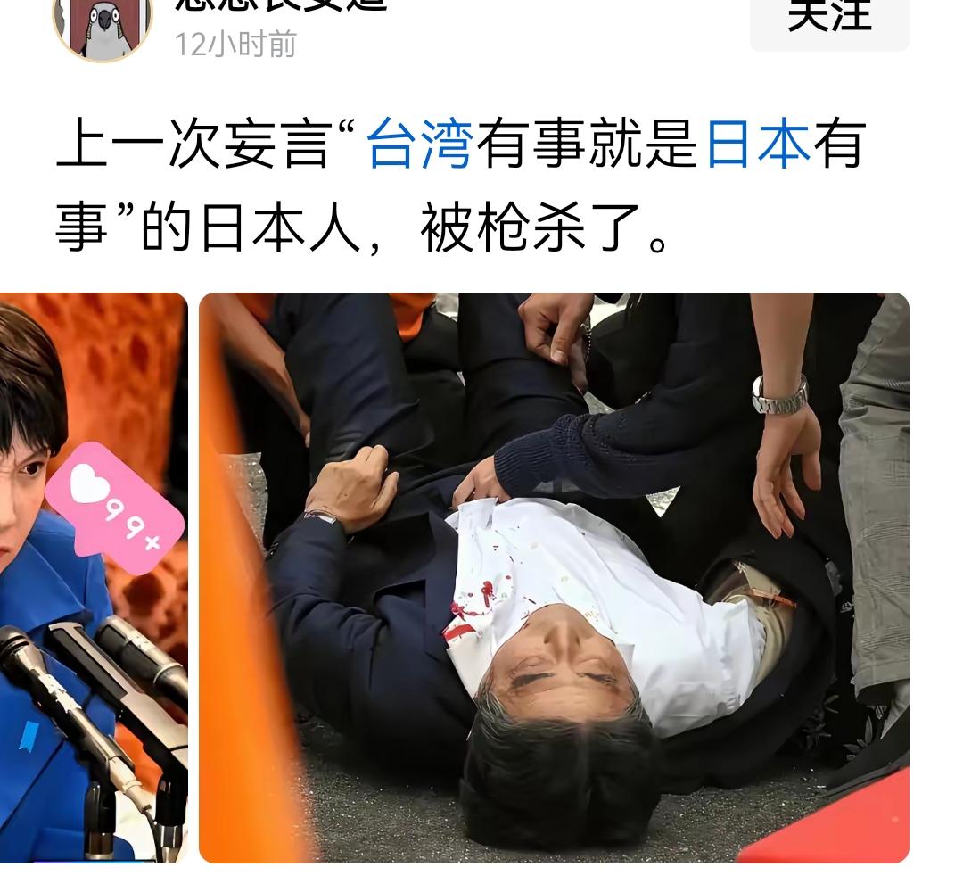 一小部分国人的美梦，不知何时才会醒来？他们在狂欢，上一个说台湾有事就是日本有事的