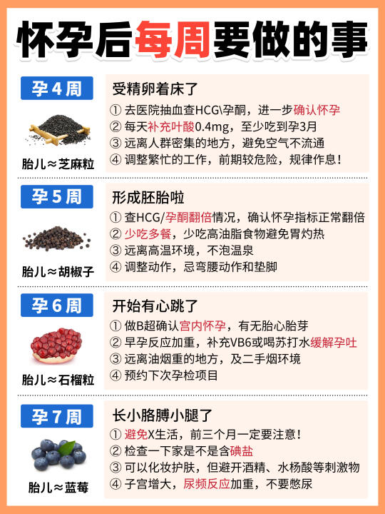 发现怀孕后，每周要做什么，一条一条讲清楚❗️