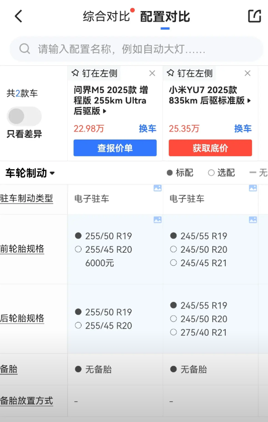 今天在看问界M8和小米yu7的智能泊车对比的时候，无意中发现，为啥小米yu7的轮