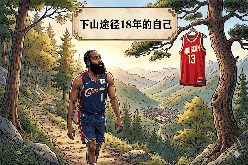 被哈登这幅图整泪目了！在骑士赢下G4后，有网友制作了一张哈登的动漫图，并配文：